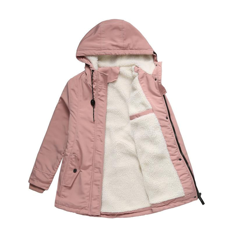 Manteau d'hiver matelassé à capuche pour femmes