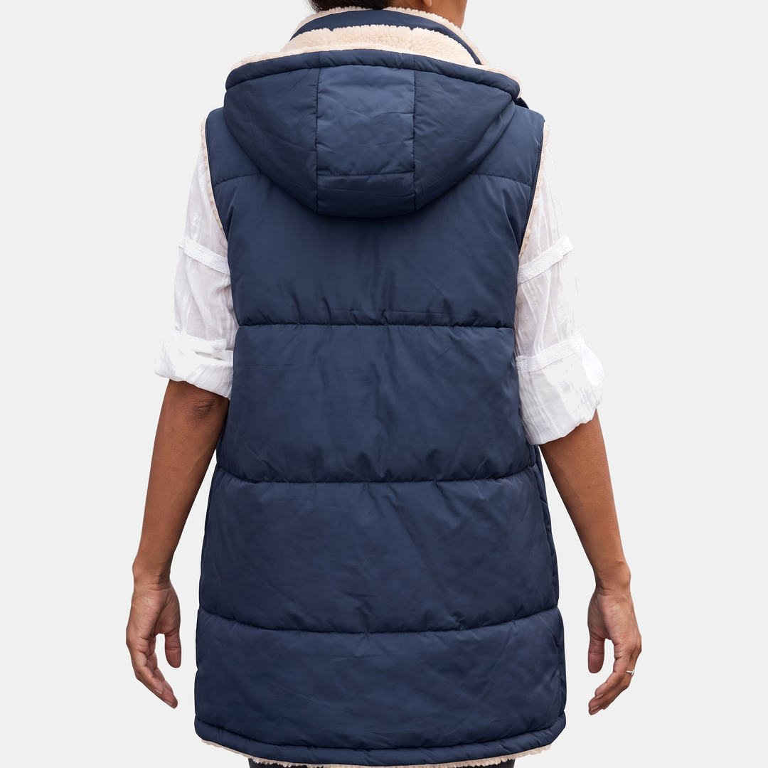 Gilet sans manches réversible en polaire Sherpa pour femmes