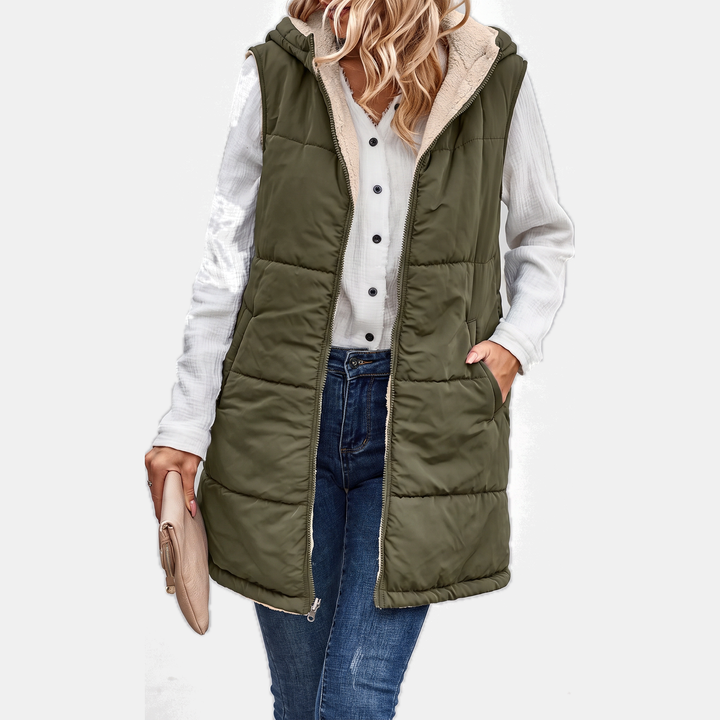 Gilet sans manches réversible en polaire Sherpa pour femmes