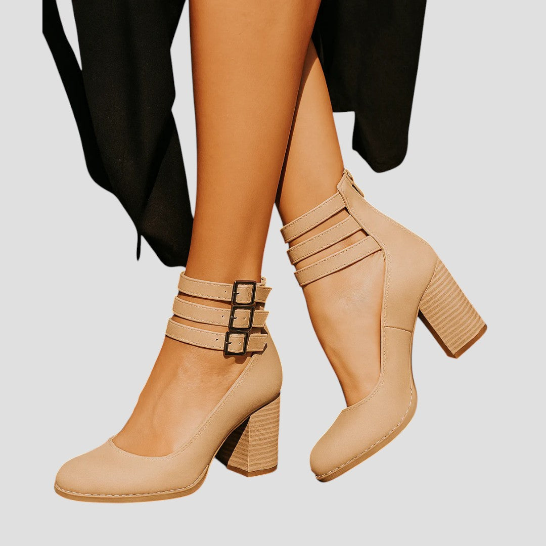 Sandales à Talons Hauts à Triple Sangle pour Femmes