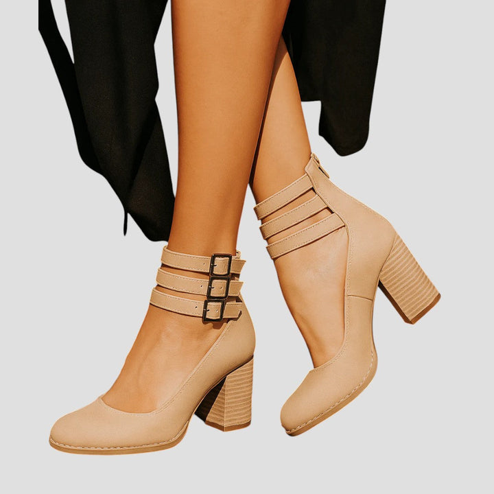 Sandales à Talons Hauts à Triple Sangle pour Femmes