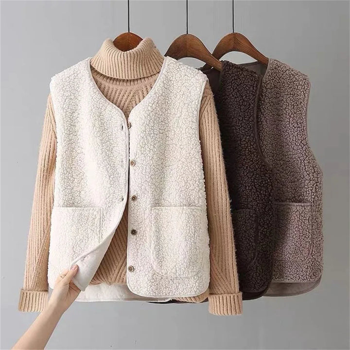 Gilet à Boutons Elowen Sherpa