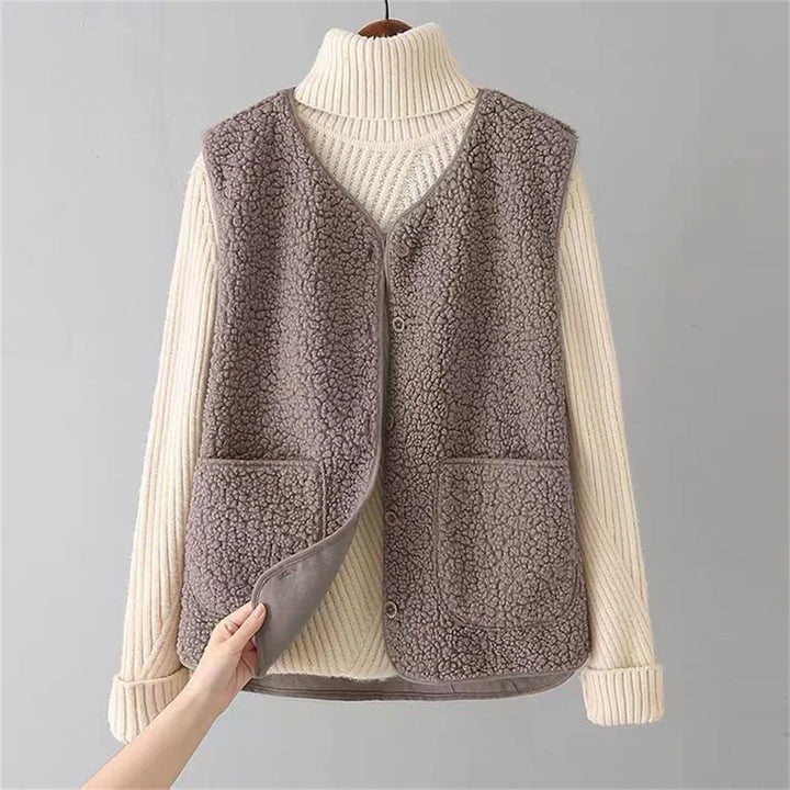 Gilet à Boutons Elowen Sherpa