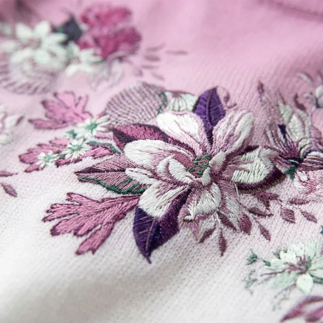 Alba | Pull en coton floral avec col montant