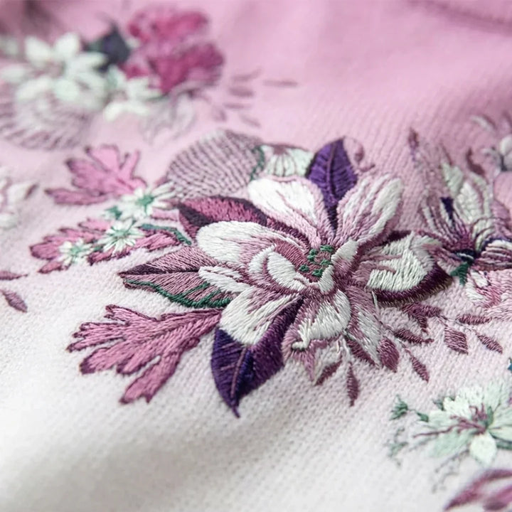 Alba | Pull en coton floral avec col montant