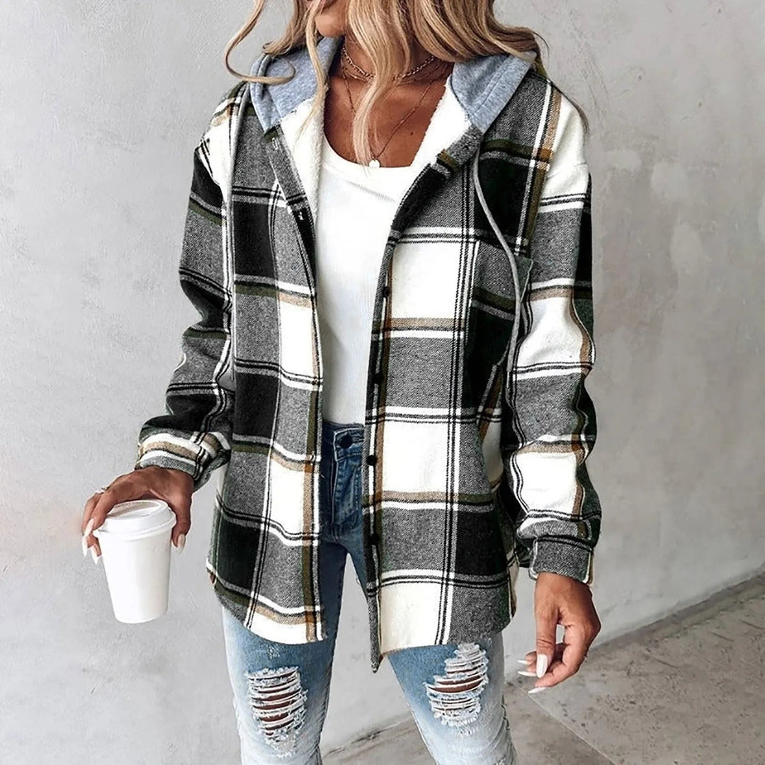 Amalia™ | Veste Chemise à Carreaux avec Capuche pour Femmes