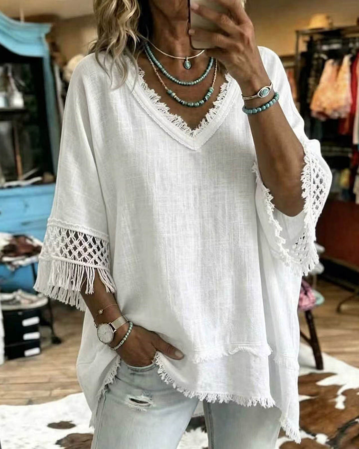 Mirelle | Blouse en Crochet Bohémien