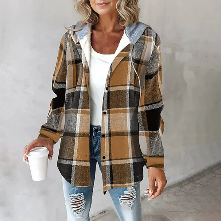 Amalia™ | Veste Chemise à Carreaux avec Capuche pour Femmes