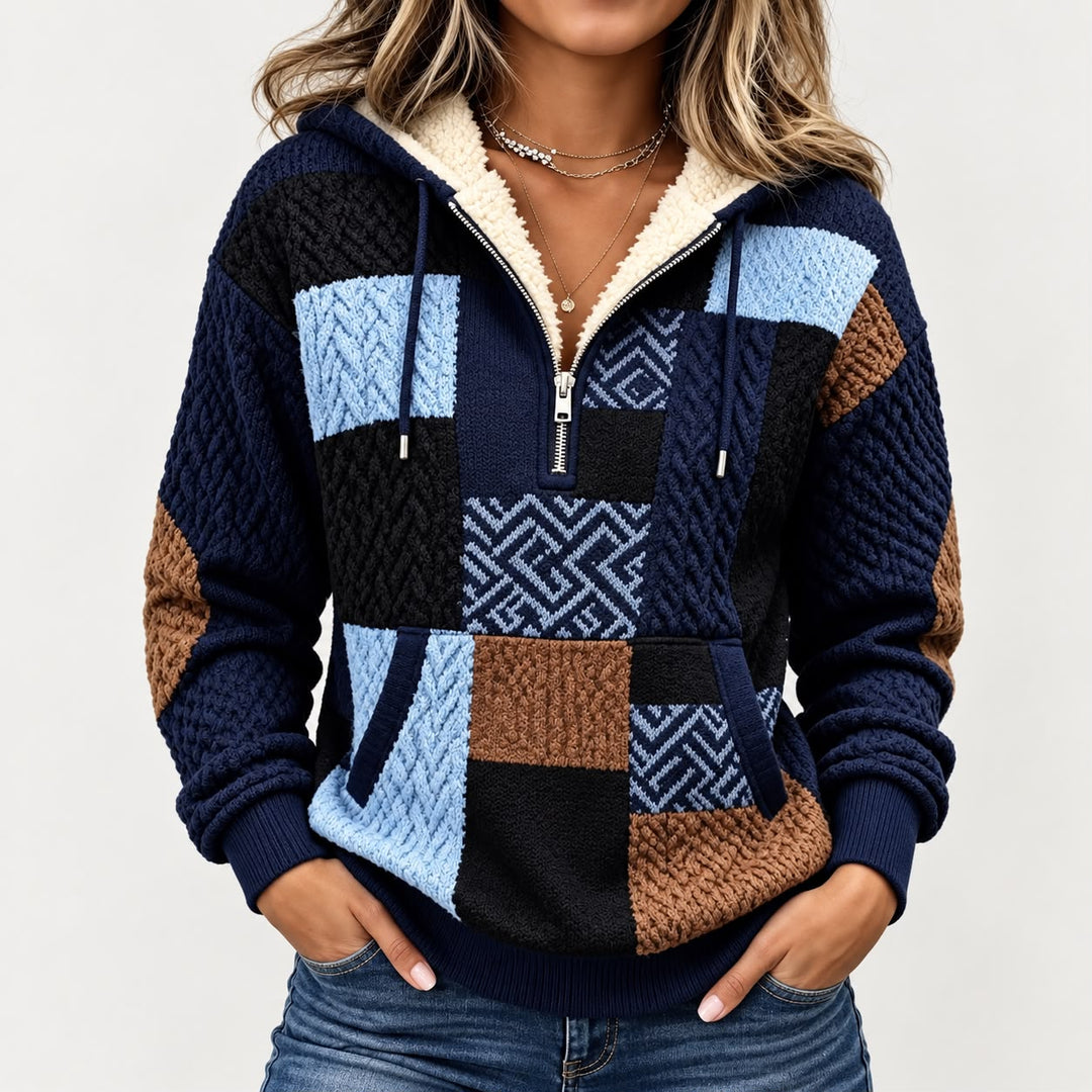 Esme | Pull à col Sherpa et demi-zip