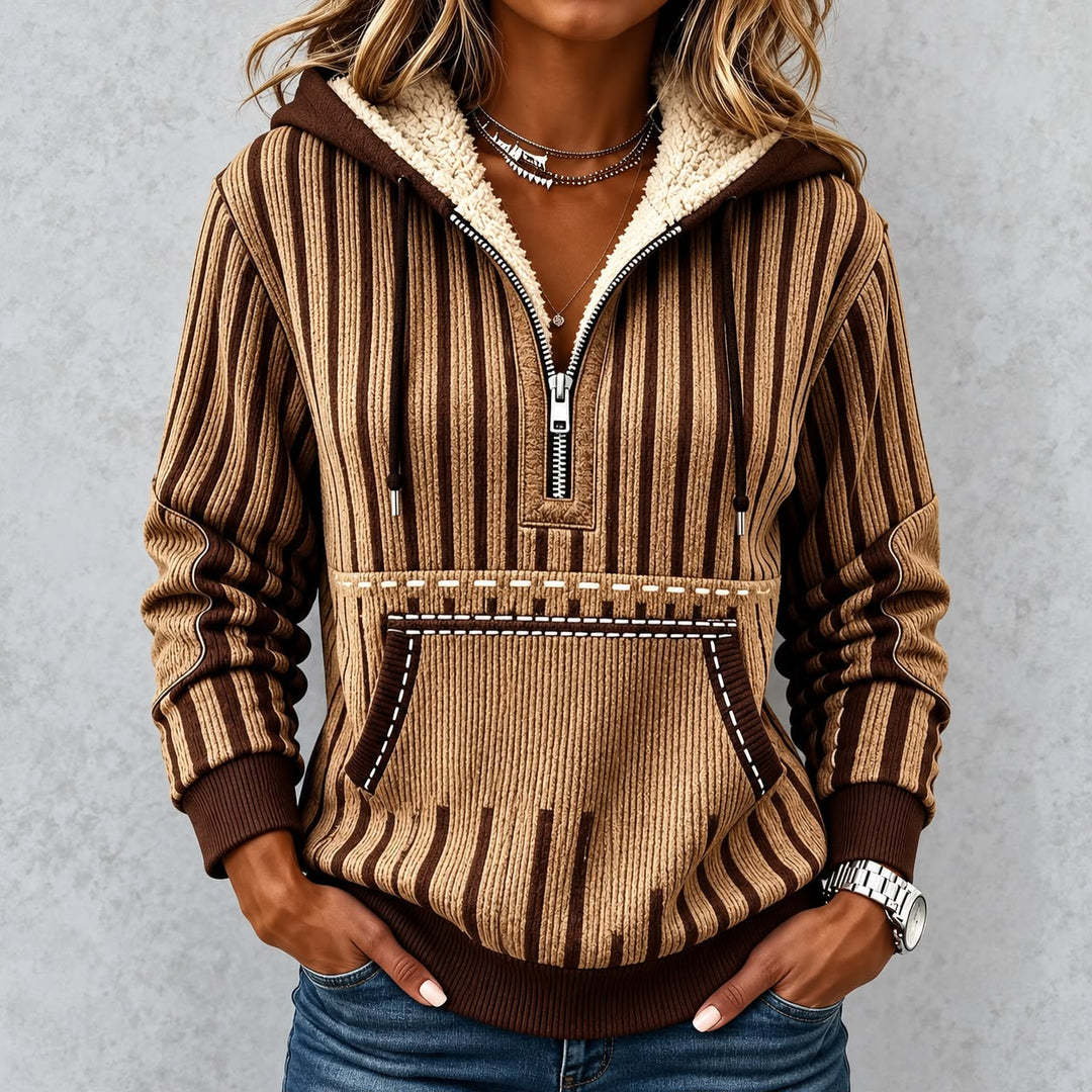 Esme | Pull à col Sherpa et demi-zip