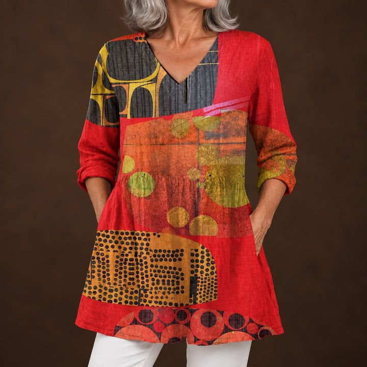 Sophie - Blouse Longue avec Décolleté en V