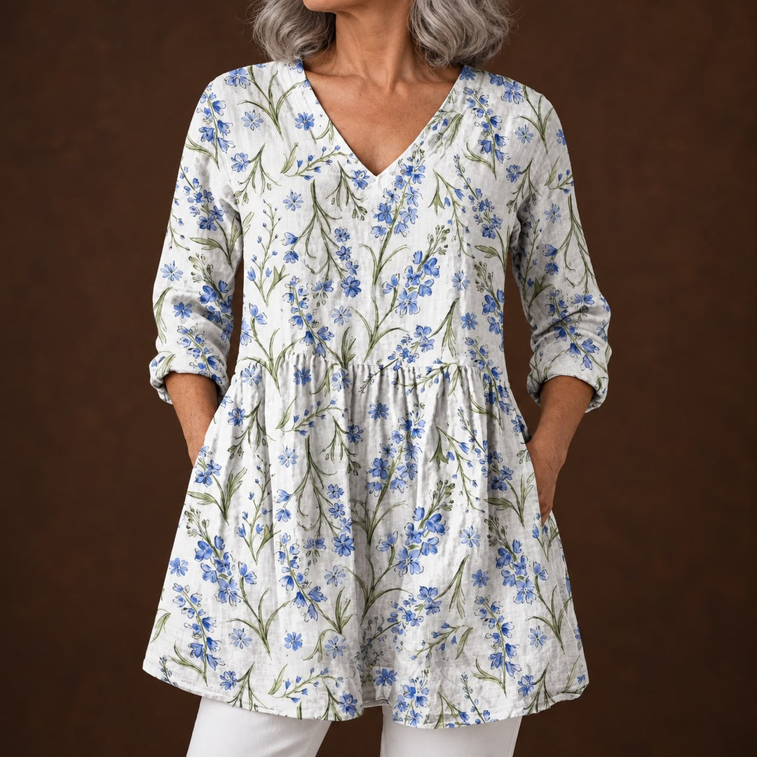Sophie - Blouse Longue avec Décolleté en V