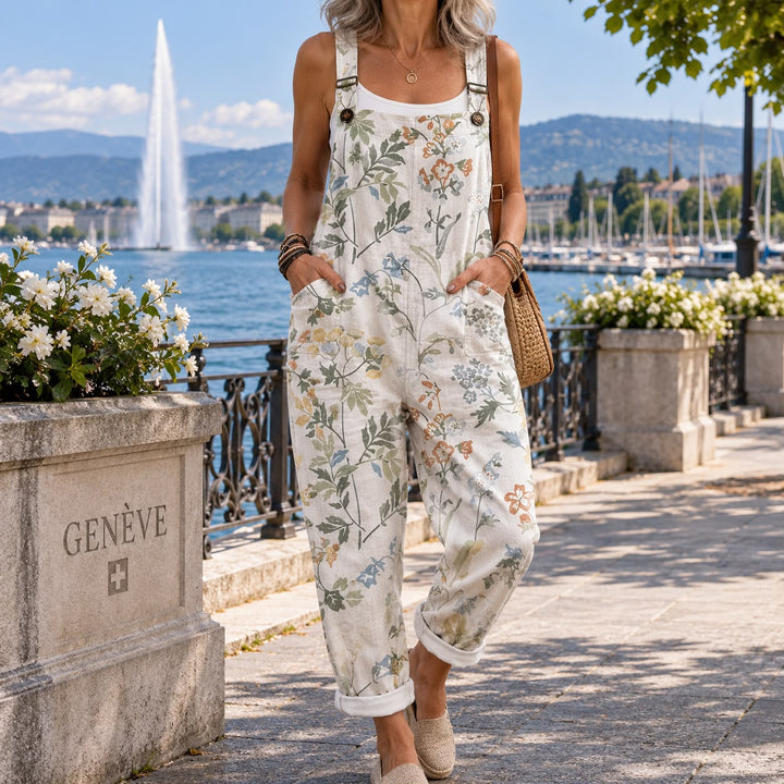 Darcy™ | Salopette Fleurie Grise