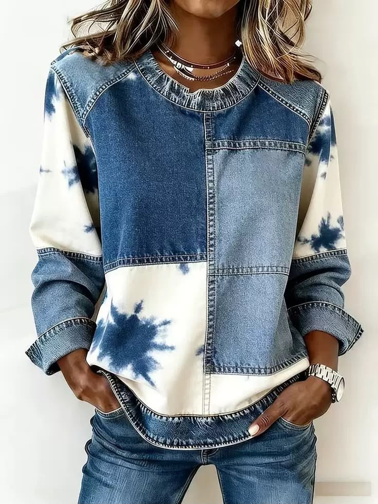 Sandra™ | Sweat-shirt à Fleurs avec Bord Contrastant pour Femmes