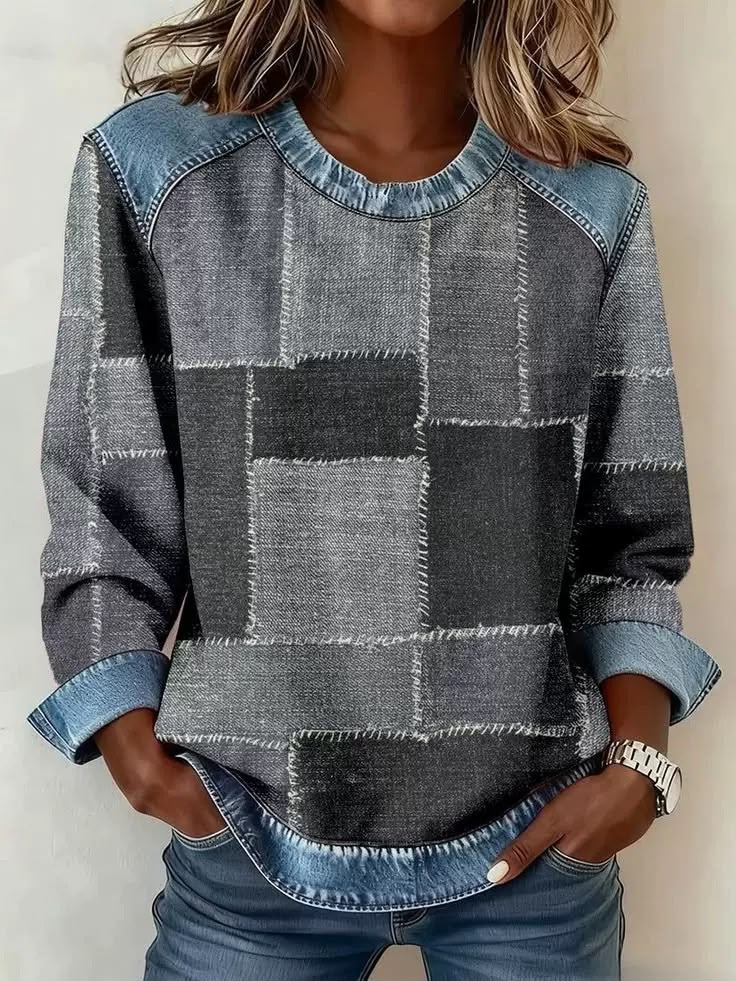 Sandra™ | Sweat-shirt à Fleurs avec Bord Contrastant pour Femmes
