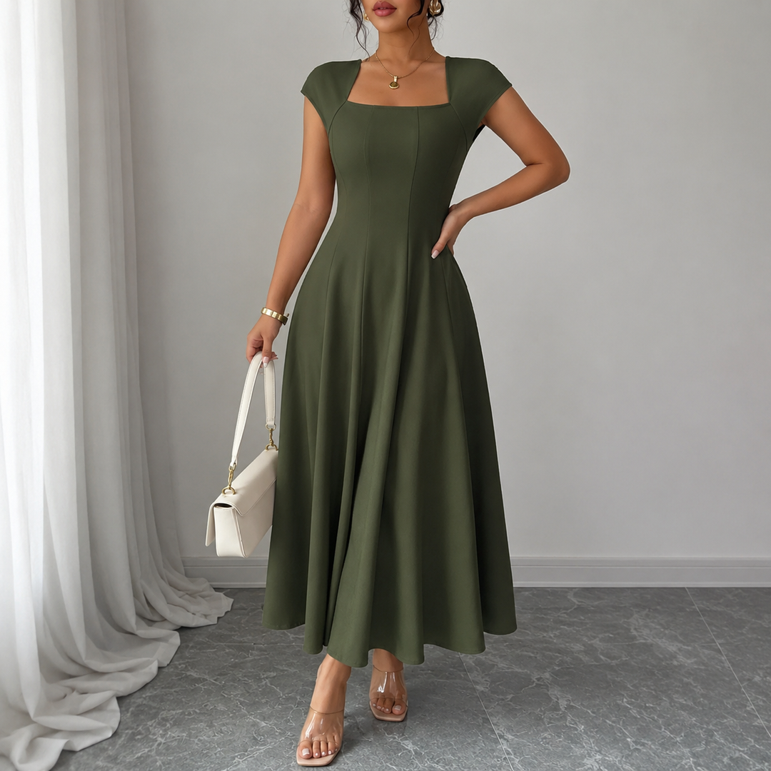 Brooklyn™ | Robe Midi A-Line Classique avec Contrôle du Ventre