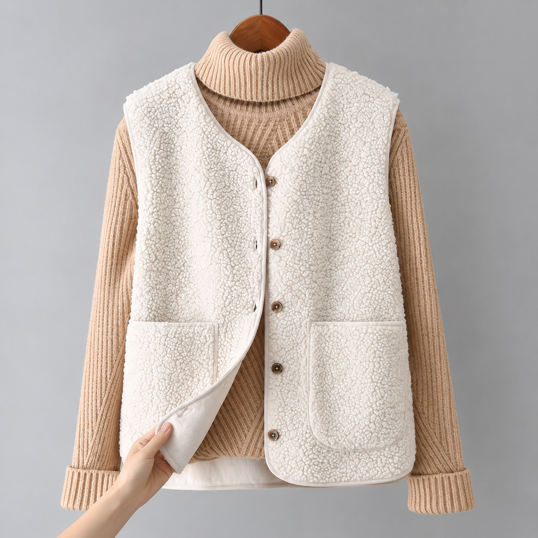 Gilet à Boutons Elowen Sherpa