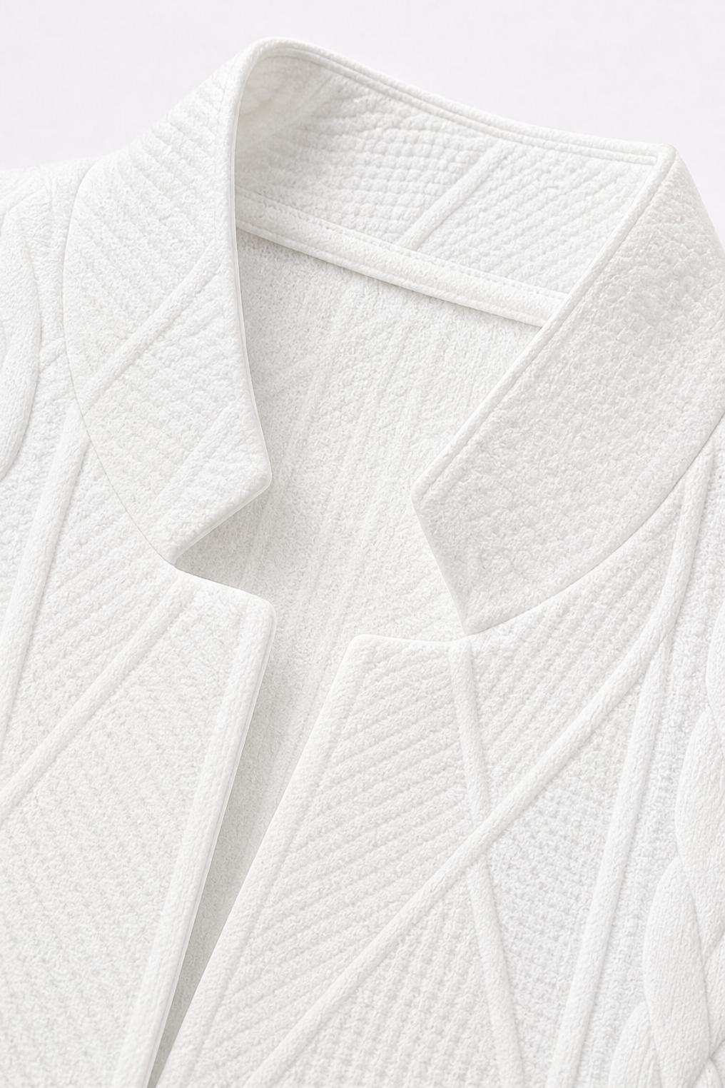 Blazer ouvert à col montant en tricot texturé pour femmes
