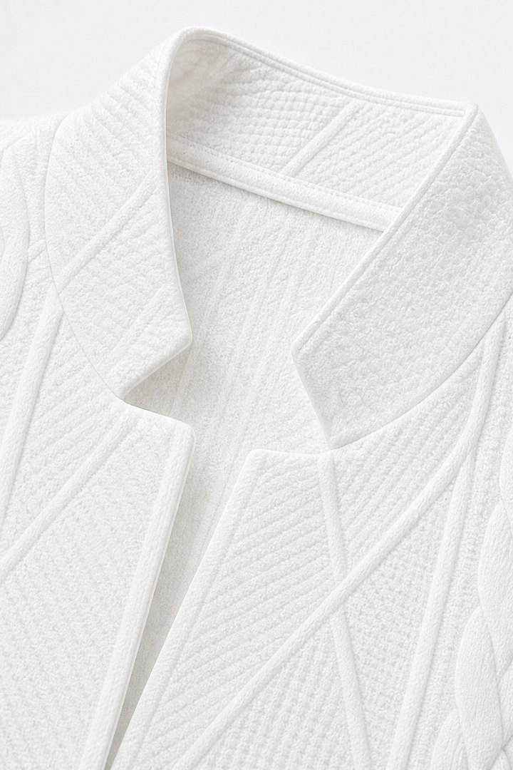 Blazer ouvert à col montant en tricot texturé pour femmes