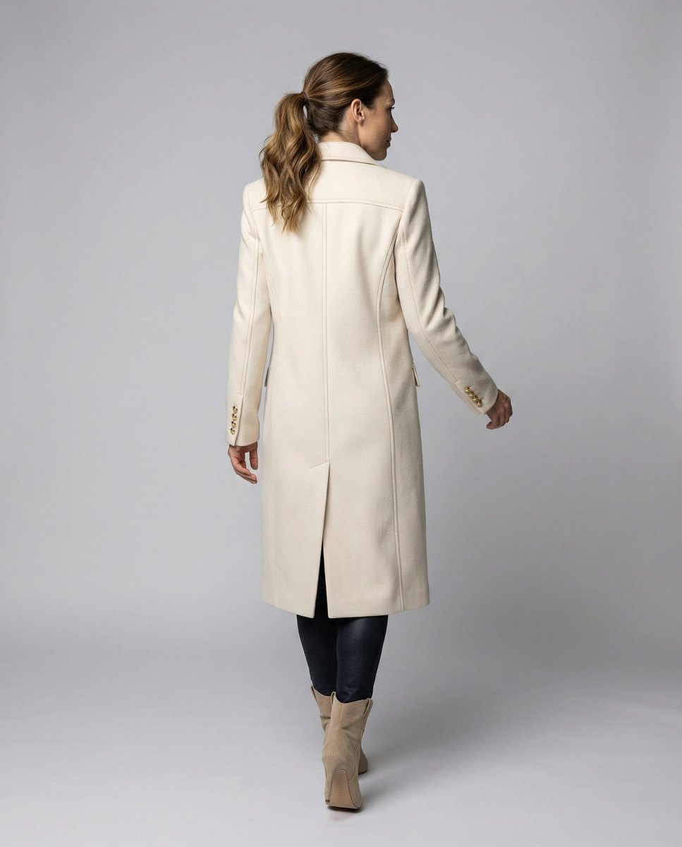 Manteau Long à Double Boutonnage pour Femmes