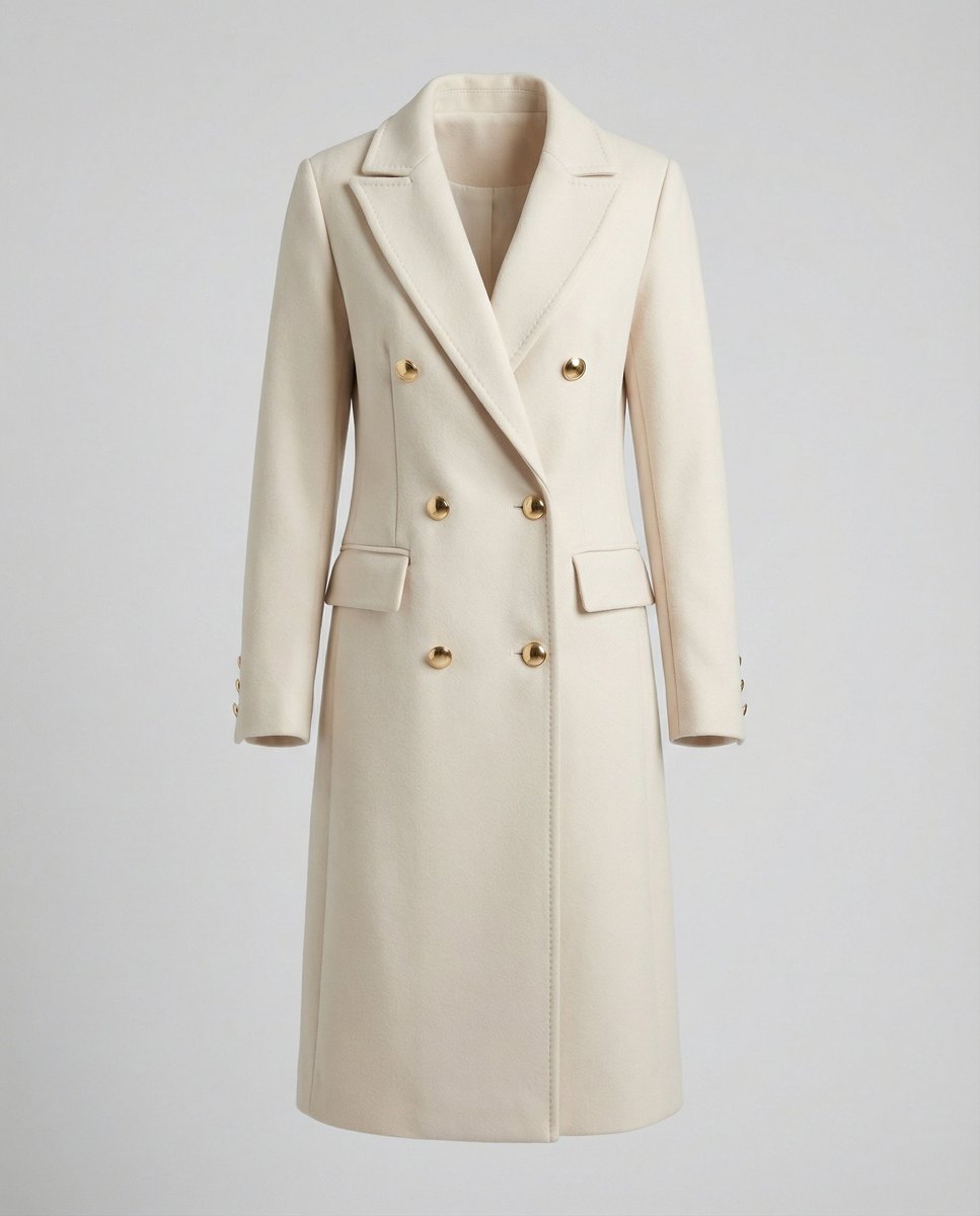 Manteau Long à Double Boutonnage pour Femmes