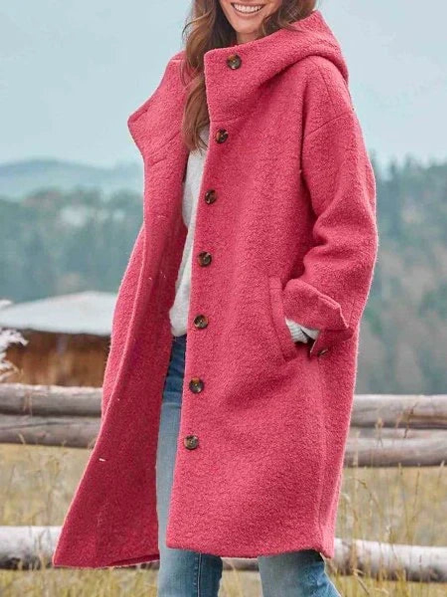 Eleanor | Manteau long à capuche et boutons